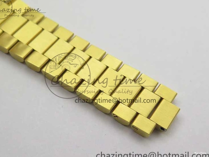 MiroTime 0408 Versatile Daydate 278288 31mm YG EWF Best Edition Green Malachite Dial Crystal Markers on YG President Bracelet ETA 2606